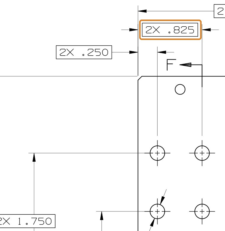 ส่วนหนึ่งของแบบ NIST 827-9999-904 ที่มีขนาด 2X .825