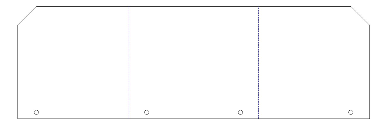 Cover flat pattern: contour, bend lines, holes