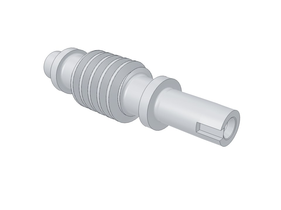 3D model: Worm shaft (Schneckenwelle), 16MnCr5