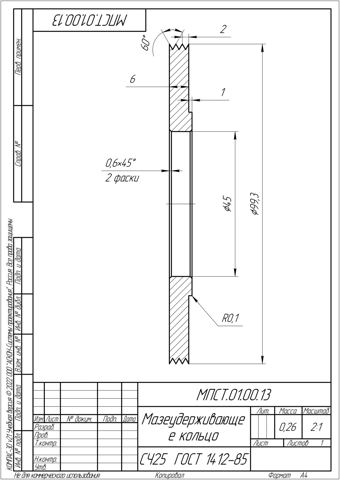Drawing: Oil retaining ring MPST.01.00.13