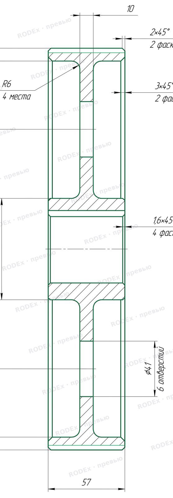 Model overlaid on the drawing: Gear wheel MPST.01.02.02