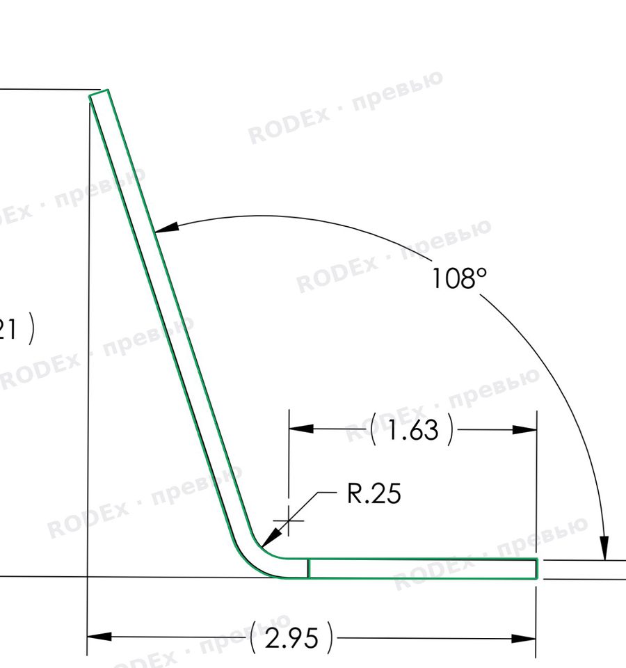 Model overlaid on the drawing: Bent front bracket LIGO D0900627