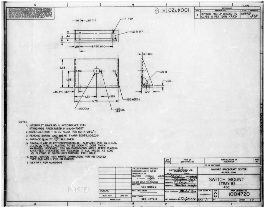 Drawing: Switch mount NASA 1004720 (milled)
