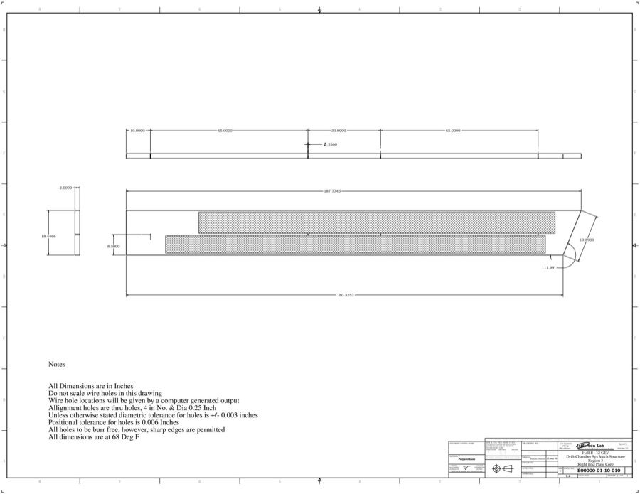 Drawing: Right end plate core B00000-01-10-010