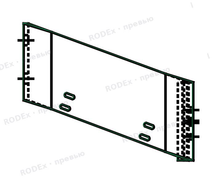 Model overlaid on the drawing: kinect_base bracket (JSK, sheet metal)