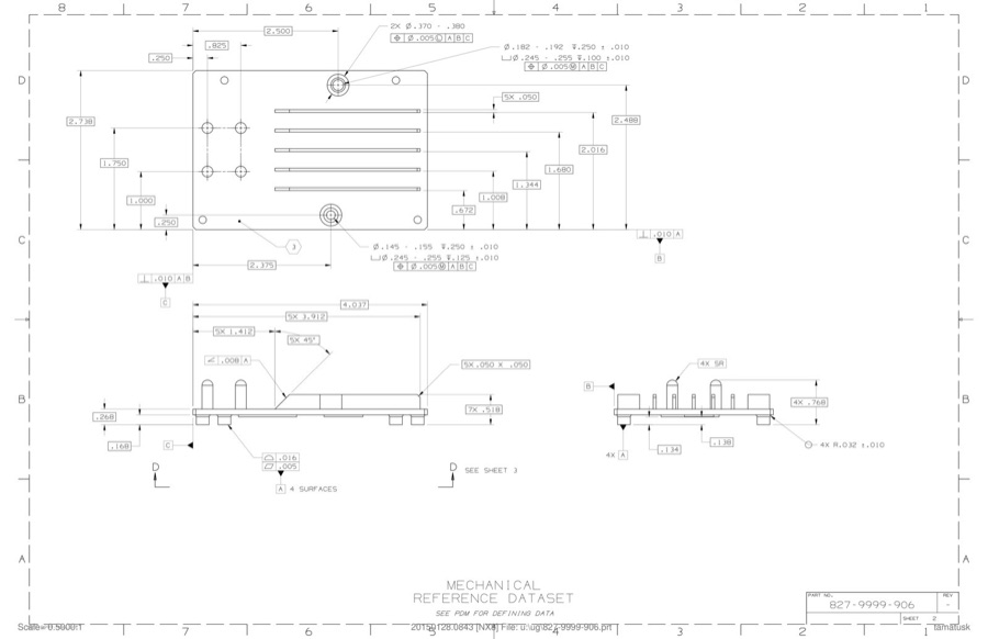 Drawing: Top heatsink NIST 827-9999-906 (6061-T6)