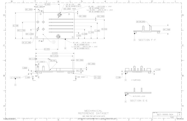 Drawing: 827-9999-904 heatsink, top (Rockwell Collins)