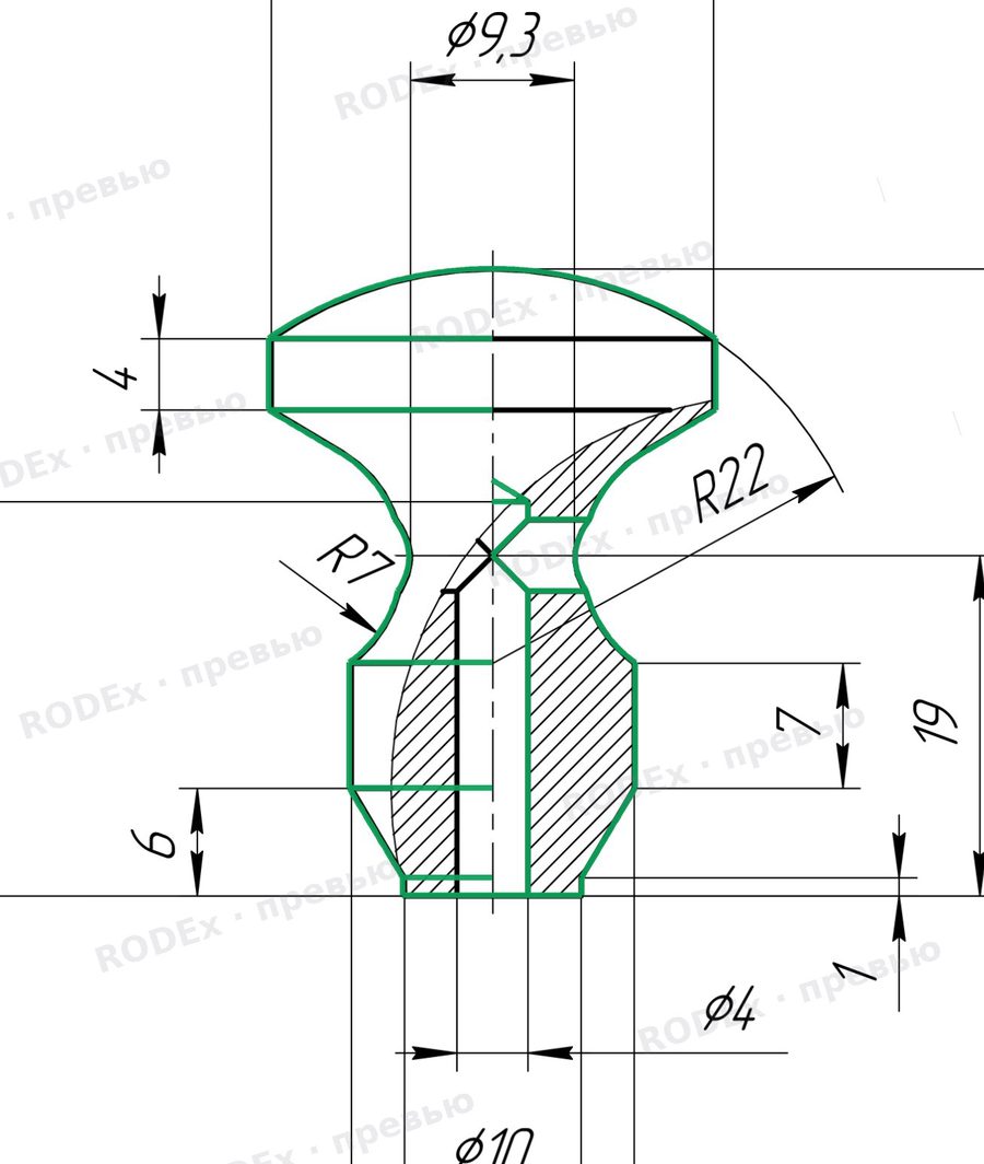 Model overlaid on the drawing: Vent handle MPST.01.01.02 (cast iron SCh25)