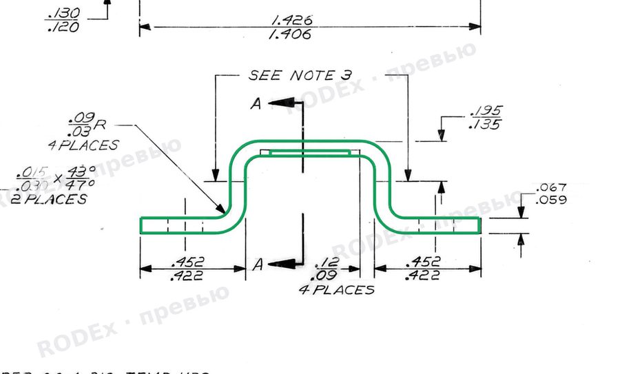 Model overlaid on the drawing: Cable support bracket NASA 1004547