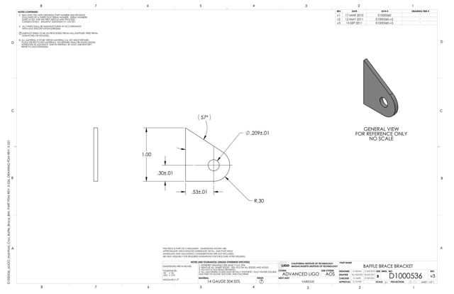 Drawing: D1000536 v3 baffle brace bracket
