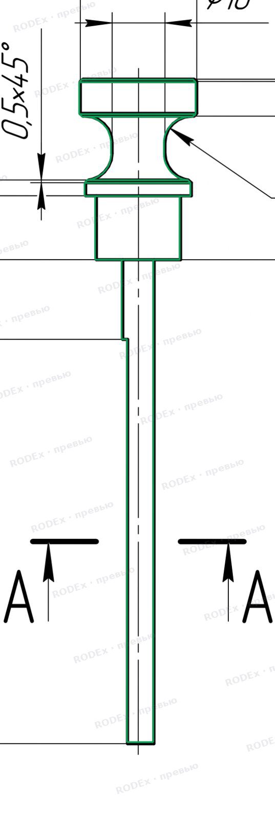Model overlaid on the drawing: Dipstick oil gauge MPST.01.00.13